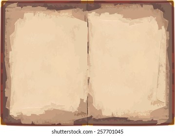 Old open book