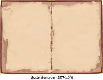 Old open book