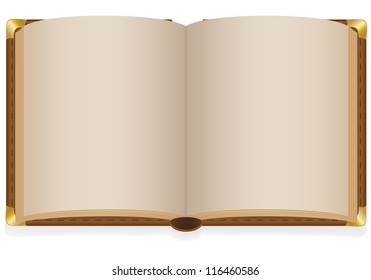 old open book with blank sheets vector illustration isolated on white background