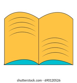 Old open magic book icon. Cartoon illustration of old open magic book vector icon for web design