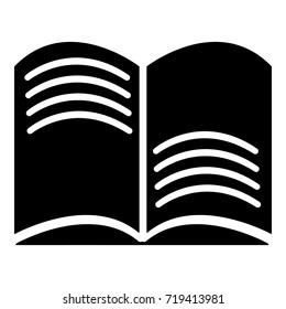 Old open magic book icon . Simple illustration of old open magic book vector icon for web design isolated on white background