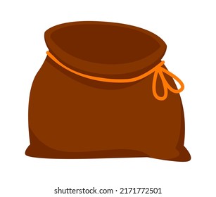 Old Opened Bag or Sack. Vector illustration