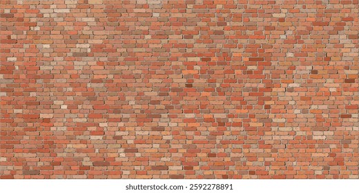 Old orange brick block wall rough texture fade condition background graphic illustration. Masonry wall pattern rectangle background.