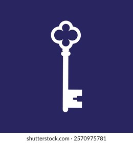 Old ornate Vintage key silhouette vector Icon