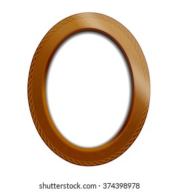 Old oval frame in the Victorian style of wood. Frame for pictures and portraits.