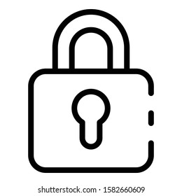 Old padlock icon. Outline old padlock vector icon for web design isolated on white background