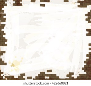 old painted brick wall background, vector 