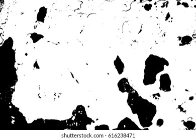 Old painted vector texture in black and white palette. Distressed texture with dust and noise. Weathered metal surface. Aged and scratched texture. Monochrome overlay for vintage effect. Grit trace
