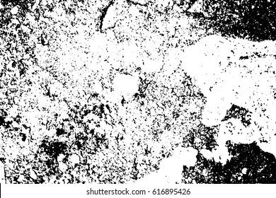 Old painted wall distressed vector texture. Obsolete surface texture with dust and noise. Weathered asphalt surface. Aged and scratched surface monochrome overlay for vintage effect. Grit trace