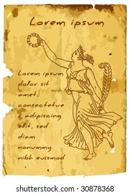 Old paper background Antique Mythology style with place for text