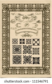 Old paper background and design elements