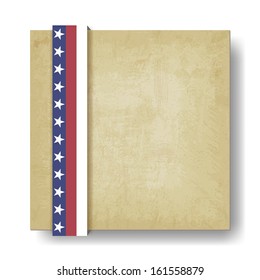 old paper background with striped ribbons - vector illustration