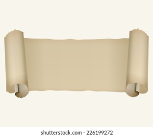 Old paper background.Antique scroll on white