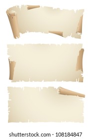 old paper banners , vector set