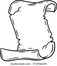 Old paper. Blank papyrus for the text. Ancient document. Sketch doodle cartoon template