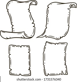 Old paper. Blank papyrus for the text. Ancient document. Sketch cartoon template