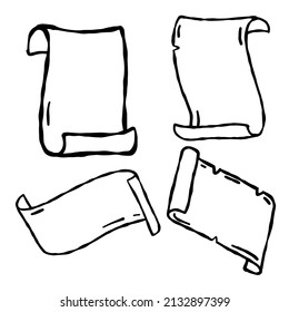 Papel viejo. Papiro en blanco para el texto. Documento antiguo. Plantilla de dibujo animado.