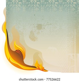 Old Paper Burning Vector