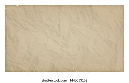 Old paper with burnt edges isolated on white background with place for your text. Vector illustration