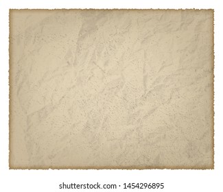 Old paper with burnt edges isolated on white background with place for your text. Vector illustration