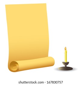 Old paper and candle