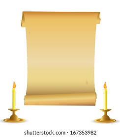 Old paper and  candles