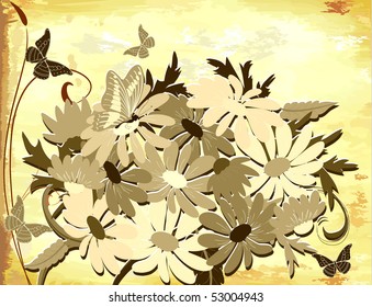 old paper with daisies