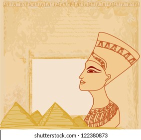  old paper with Egyptian queen