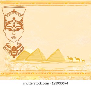  old paper with Egyptian queen