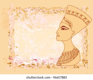 old paper with Egyptian queen