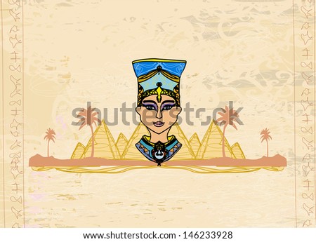  old paper with Egyptian queen 