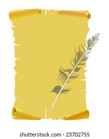 old paper with feather