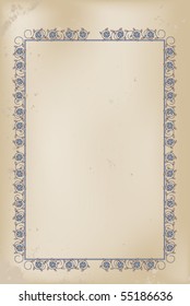 old paper with floral border