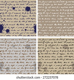 Old Paper With Hand-written Text Seamless Background