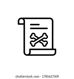 Altes Papiersymbol. Einfache Linie, Umrisslinien, Vektorelemente von Piratensymbolen für i und ux, Website oder mobile Anwendungen