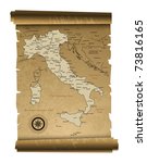 Old paper Italy map, vector illustration
