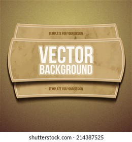 Old paper with label. Vector illustration