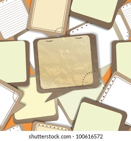 Old paper list on pin on the notepad seamless background