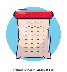 Old paper message vector illustration. antique writing tools equipment media. paper scroll
