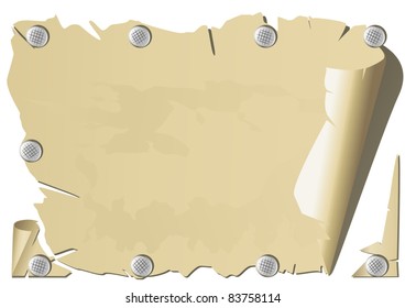 Old paper with nail