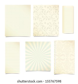 Old paper notebook - set of backgrounds