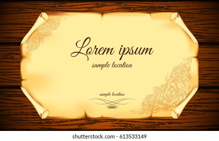 Old paper on the background of a blackboard