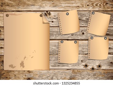 old paper on wooden background