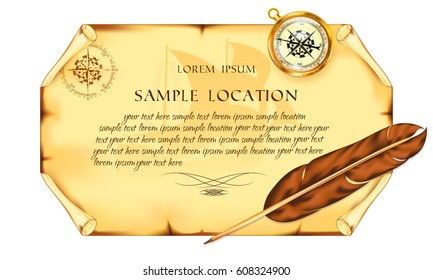Old paper with a pen and a compass - Powered by Shutterstock - Get 15% off with code: PIKWIZARD15