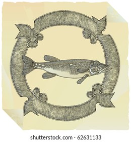 old paper pike label drawing