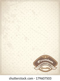 Old paper with premium quality label
