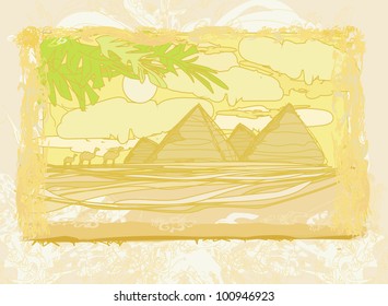 old paper with pyramids giza