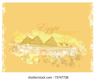 old paper with pyramids giza