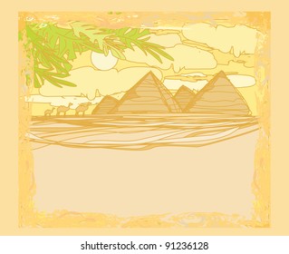 old paper with pyramids giza