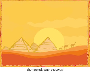 old paper with pyramids giza